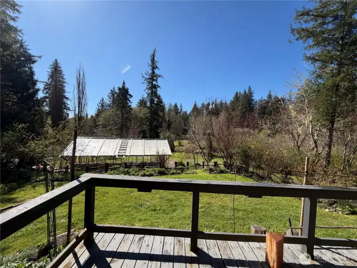 Morning view from the deck. Enjoy your coffee as you plan your day.