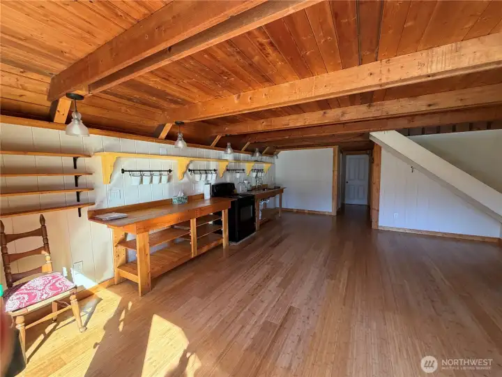 Kitchen with dining area.