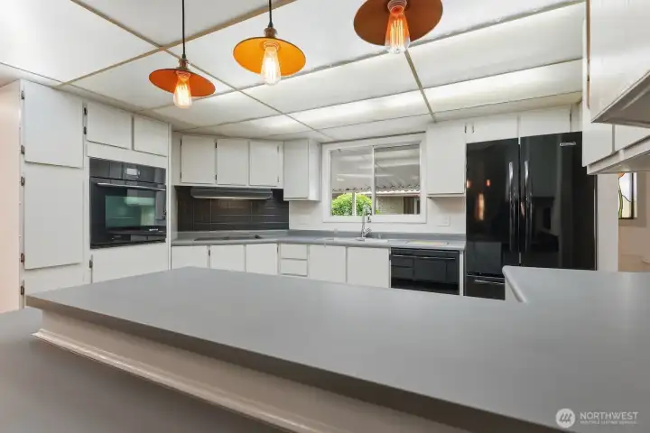 Counter seating in the kitchen