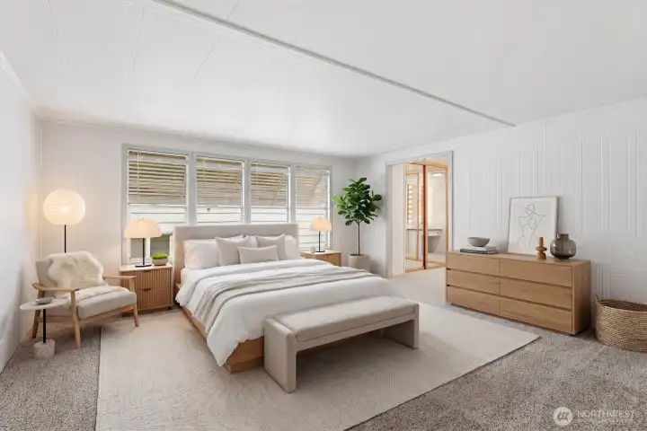 Large primary bedroom plenty of room for all of your furniture