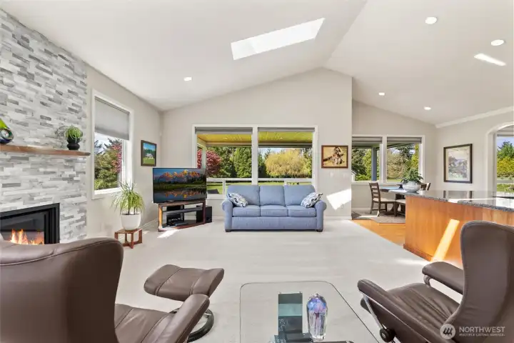 Vaulted Ceilings Add Even More Brightness to this Wonderful Family Room