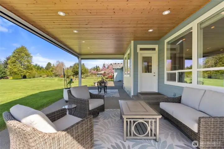 Fabulous Covered Patio with New Remote Shades on All Three Sides