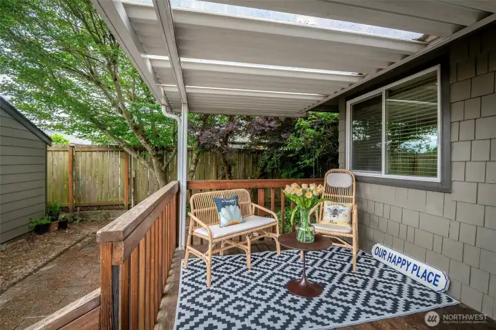 Private deck off kitchen