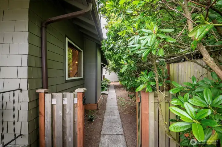 Access gates on each side of yard