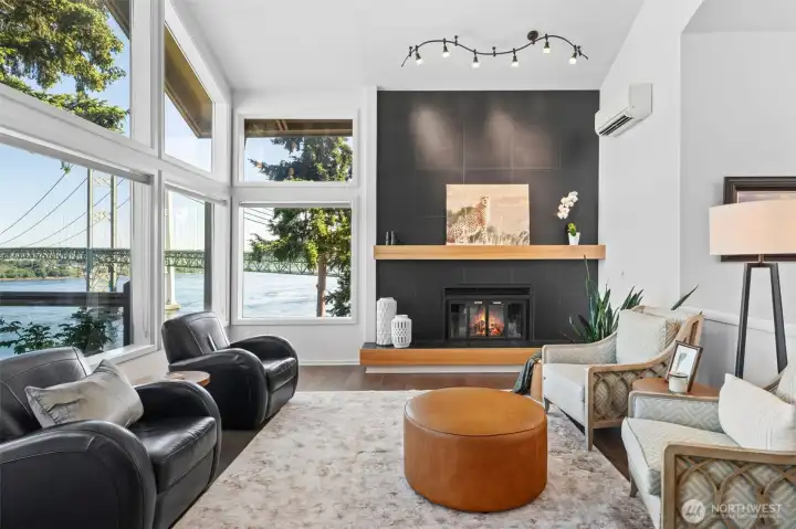 Main Living area featuring wood-burning fireplace