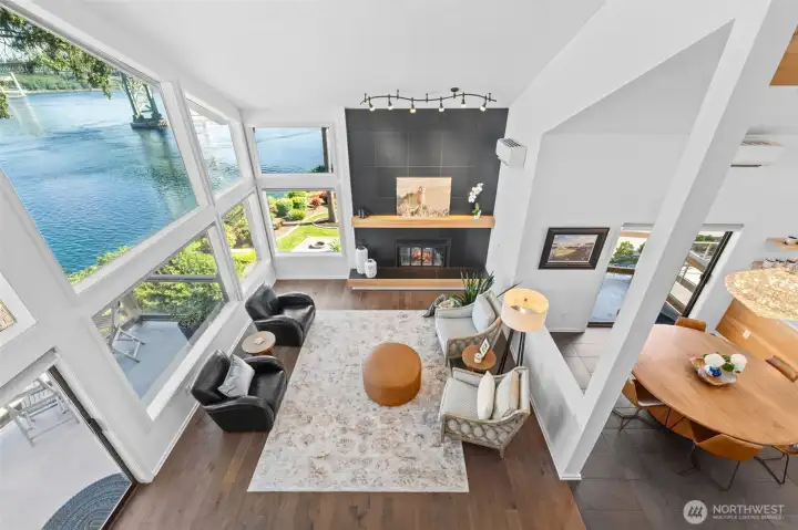 View of Main Living area from the Loft