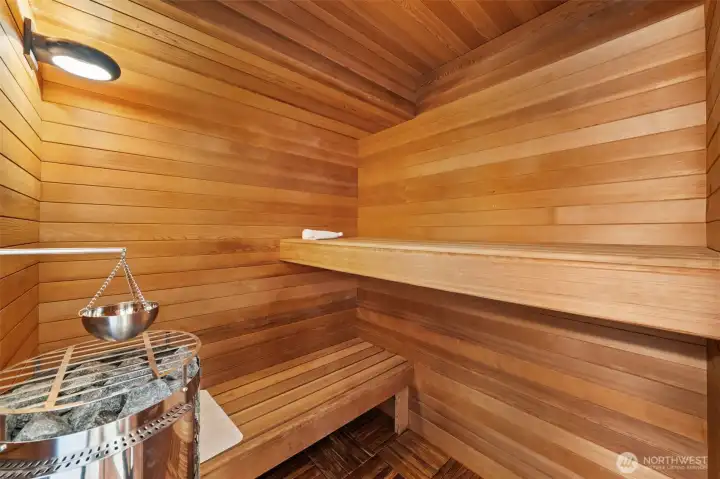 Harvia Dry and Wet Sauna - Family Room Bath