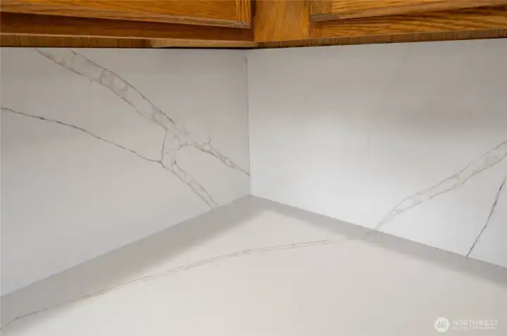 New Quartz countertops in kitchen