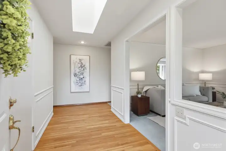 Hardwood floors and lots of natural light