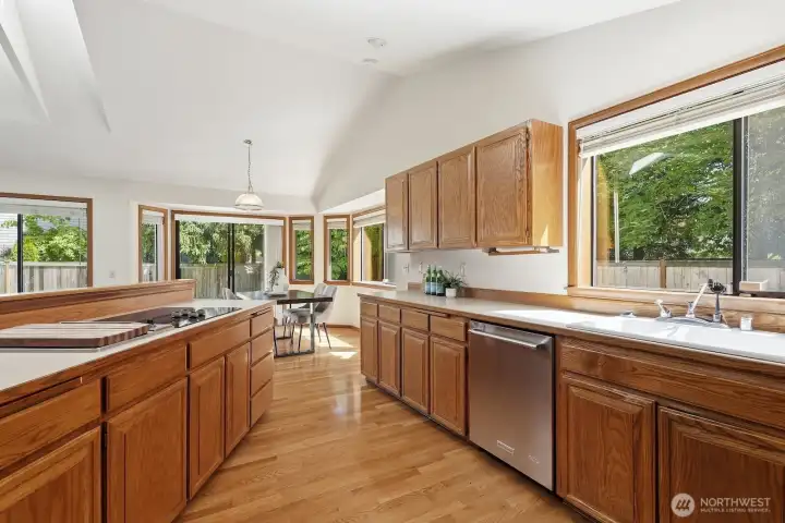 Open kitchen with lots of counter space