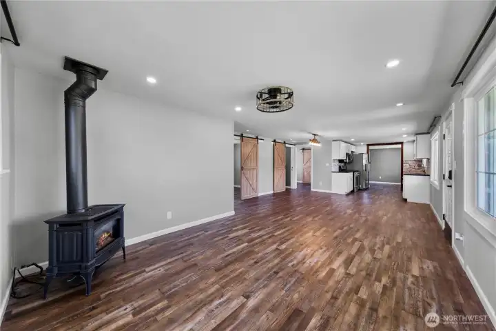 Cozy gas fireplace