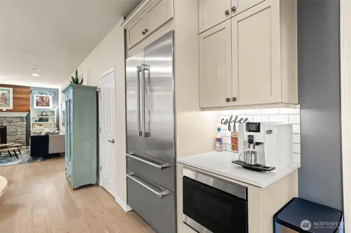 84” refrigerator with coffee bar