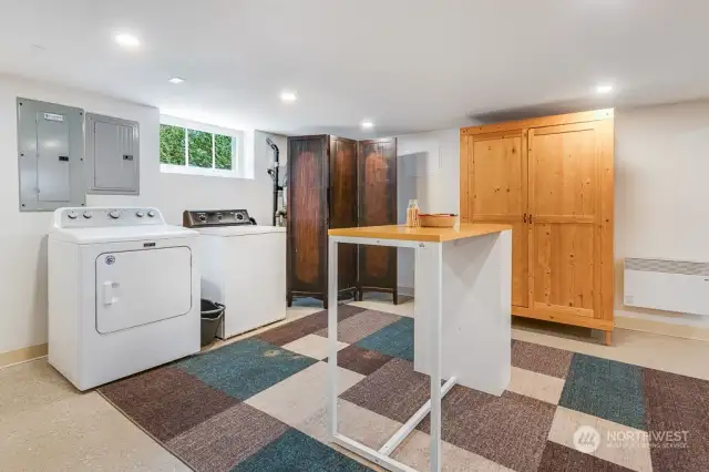 Basement laundry area