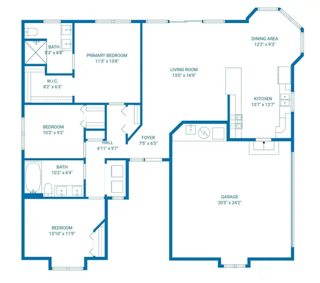 Home's Floor Plan, Seems MUCH Larger than sqft, can expand into the garage if needed.