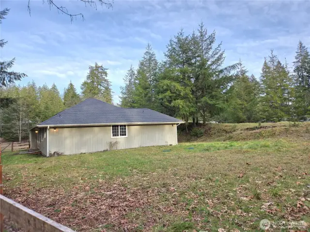Area behind the house & in Front of the Shop Building.