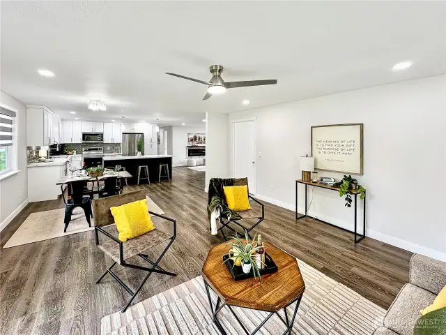 Looking towards kitchen and dining room.