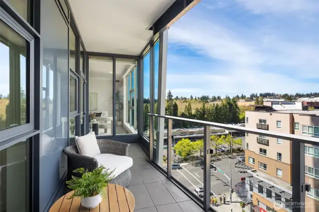 Large covered balcony, perfect to take in the city