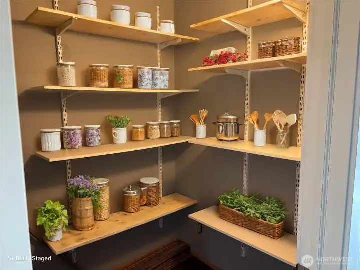Walk in pantry and water heater closet