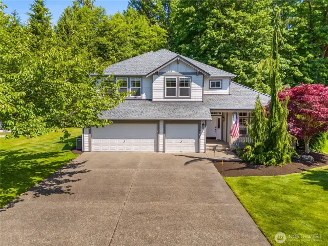 Welcome to this gracious 2-story home in the premiere west side community of Cedrona.  The home backs up to green space which adds a soothing natural backdrop. A brand new roof, new carpet throughout, a 3-car garage and A/C for year round comfort add to the appeal.