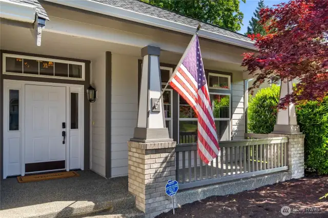 Spend leisurely summer days on the covered front porch.
