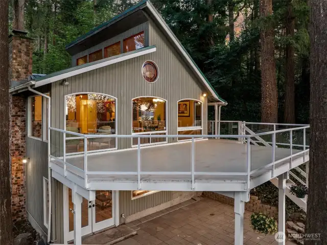 Huge deck is perfect for relaxing or entertaining.