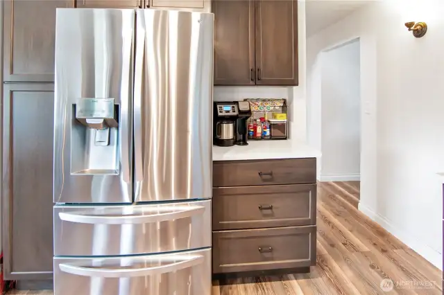 Kitchen cabinet/pantry with small coffee bar