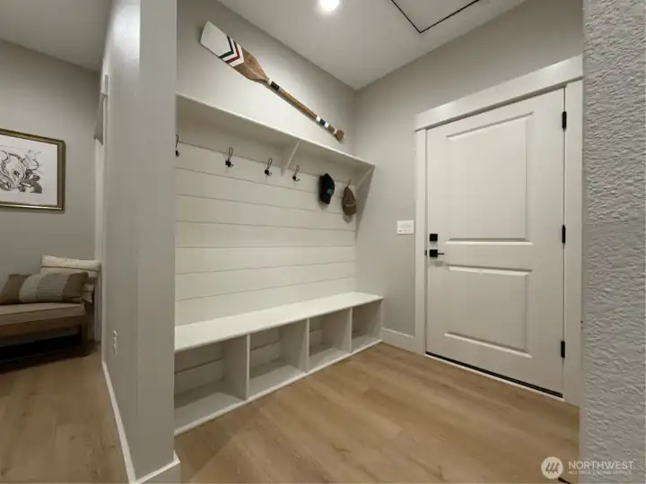 Mudroom with door to the garage