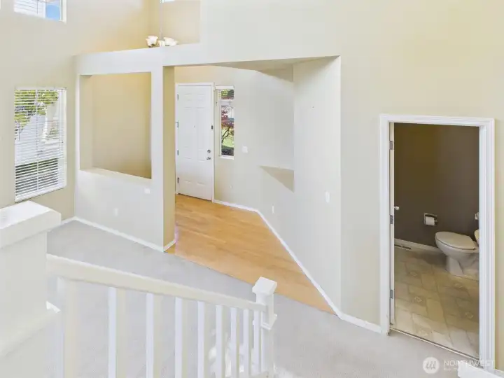 Bird's eye view of entry and downstairs bath