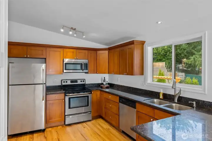 Kitchen with stainless appliances