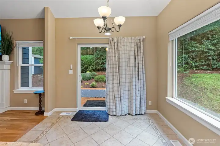 Informal dining area great for a small breakfast table with access to backyard