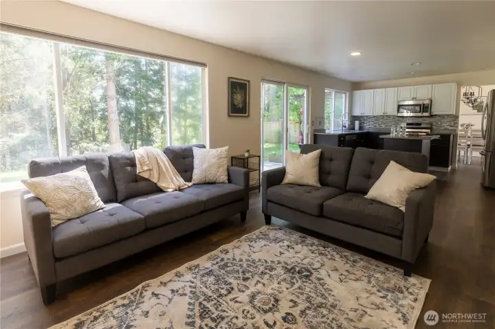 Second living room opens up to kitchen