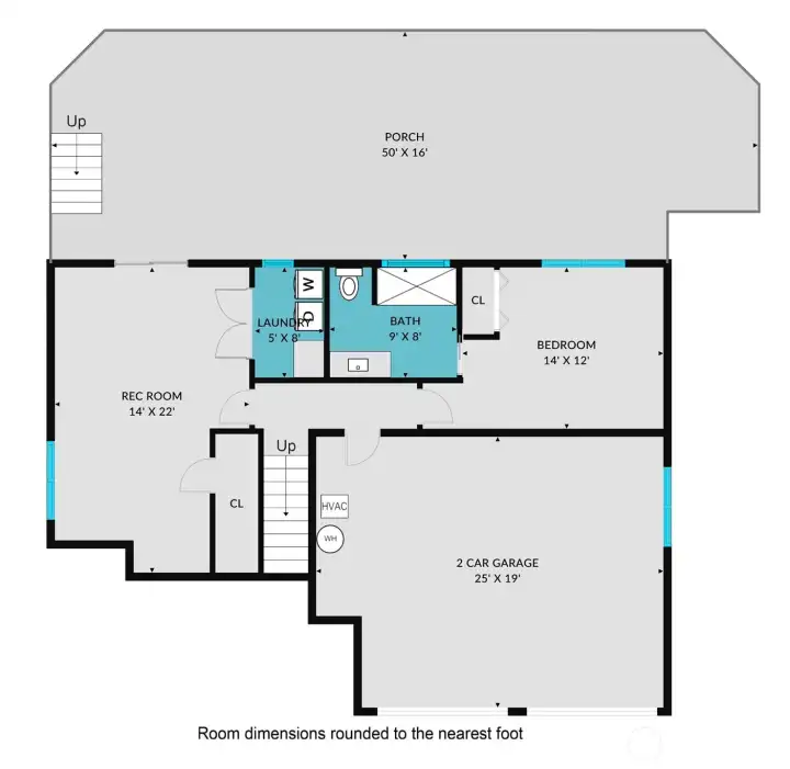 Lower level floor plan