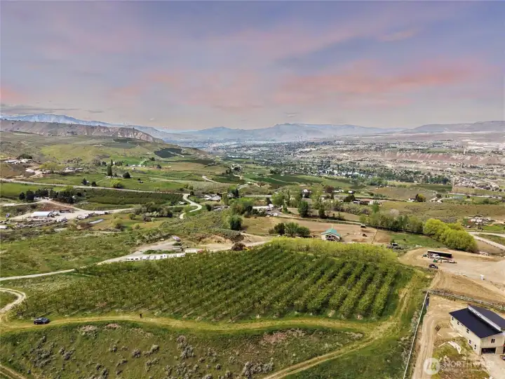 Northern section of acreage with panoramic view to the West of Mountains, city and river