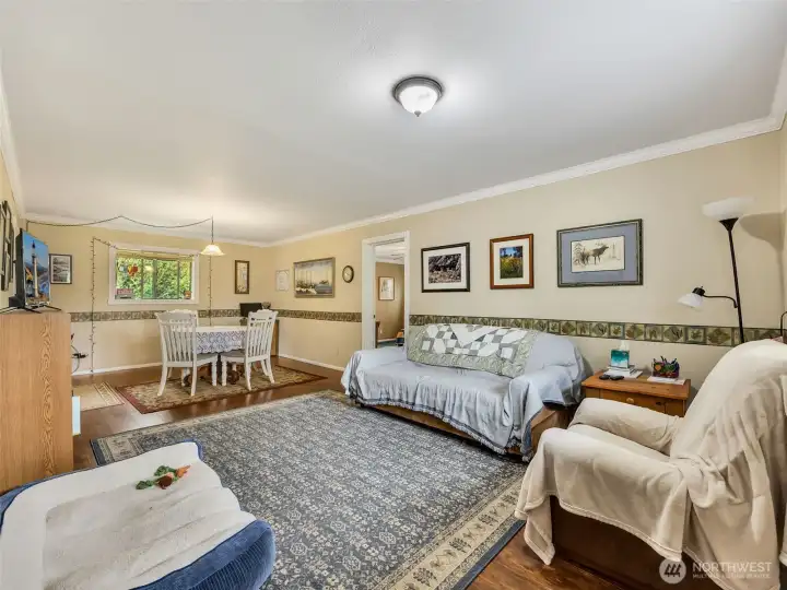 Living room with LVP flooring