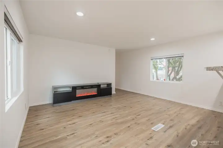 Living Room with Electric Fireplace