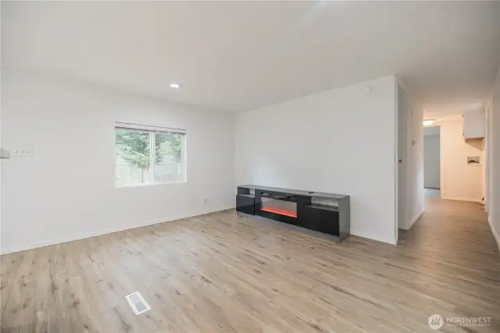 Living Room with Electric Fireplace