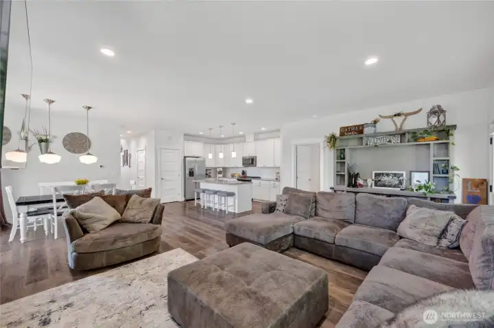 Very spacious. Easy living with laminate flooring in main living spaces. Door on right in hall leads to two car garage. Very spacious. Easy living with laminate flooring in main living spaces. Door on right in hall leads to two car garage.