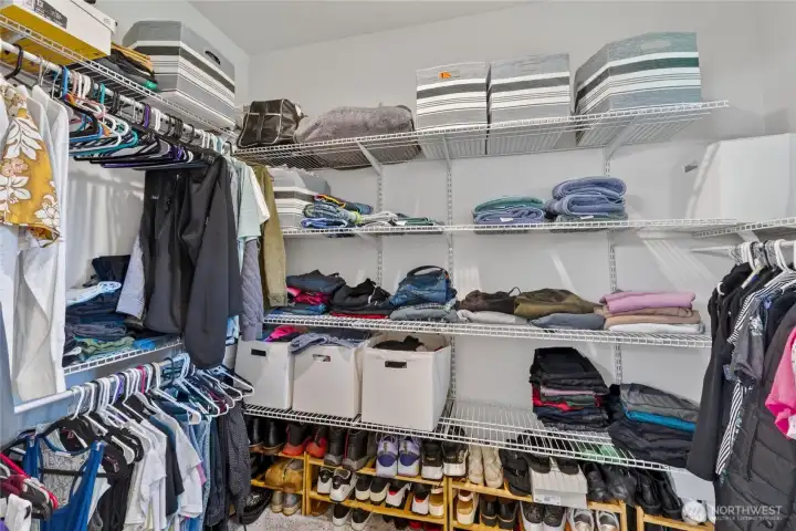 Walk in primary closet. Walk in primary closet.