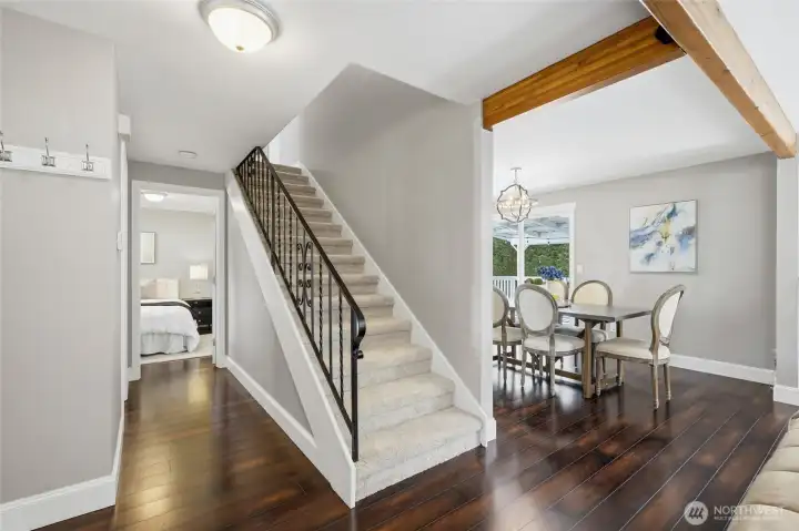 Convenient main-level layout featuring a bedroom and full bathroom, ideal for guests, multi-generational living, or a home office.