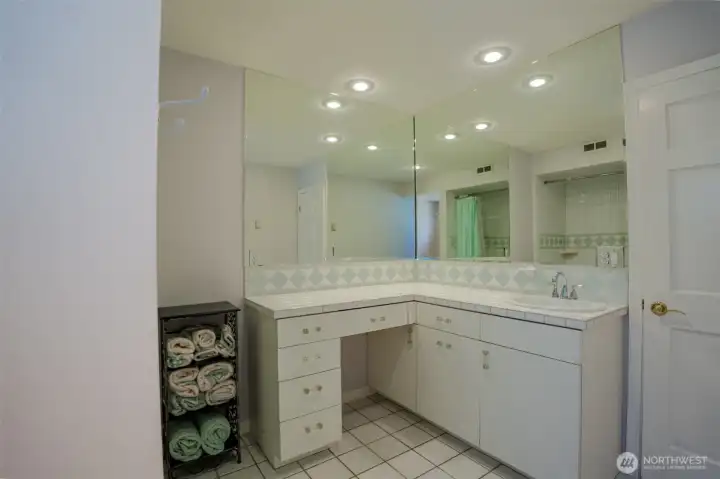 Plenty of vanity space in the bathroom. Plenty of vanity space in the bathroom.
