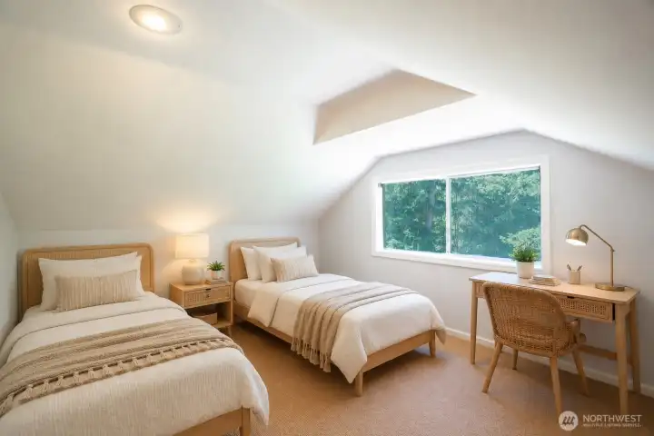 Virtually staged second bedroom. Virtually staged second bedroom.