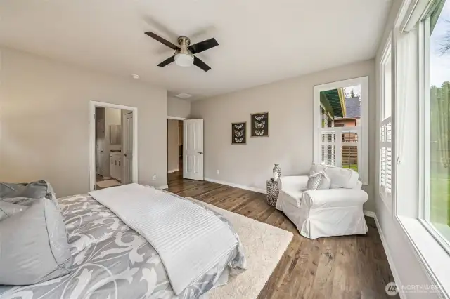 Primary Suite with remote ceiling fan
