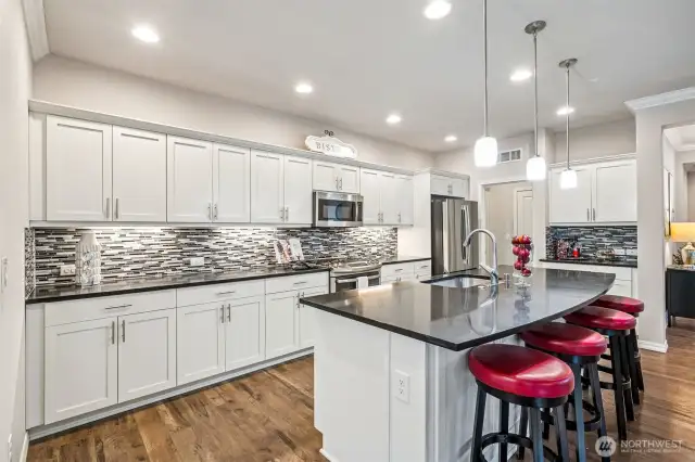 Tons of storage with breakfast bar