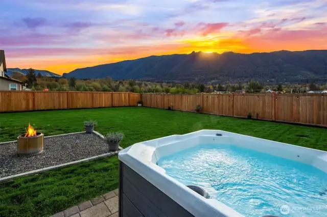 Enjoy mountain views while having a soak