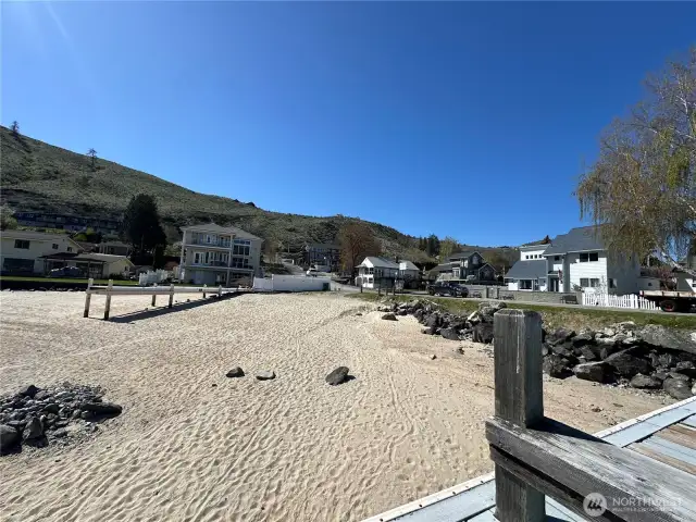 View of beach from dock