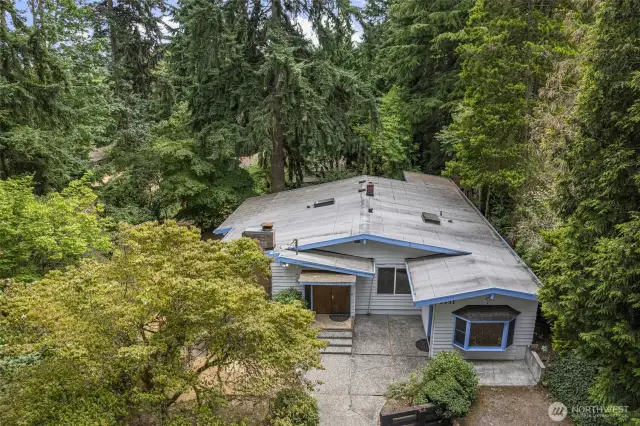 Aerial of house.