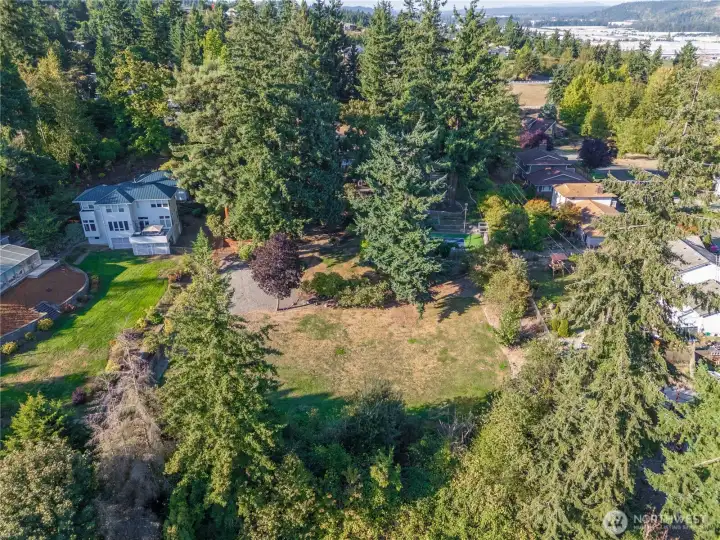 You can see how large the back of the property is in this photo, lots of level ground to be used however you wish.