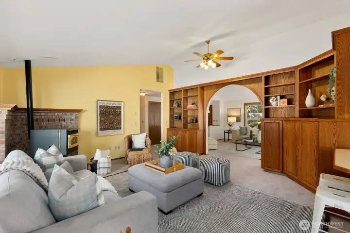 2nd living space offers great built-ins.