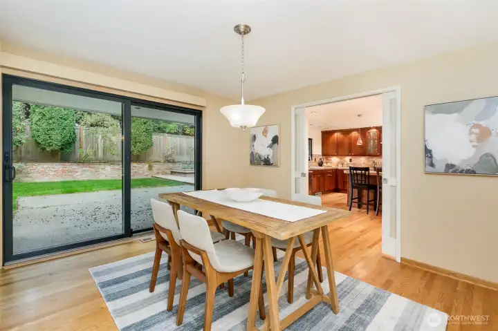 Elegant formal dining room in Broadview single-level home, ideal for entertaining.