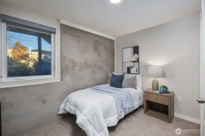 Guest bedroom with en suite bathroom.